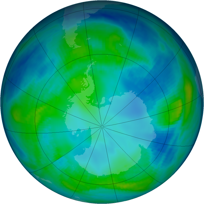 Antarctic ozone map for 04 May 1999